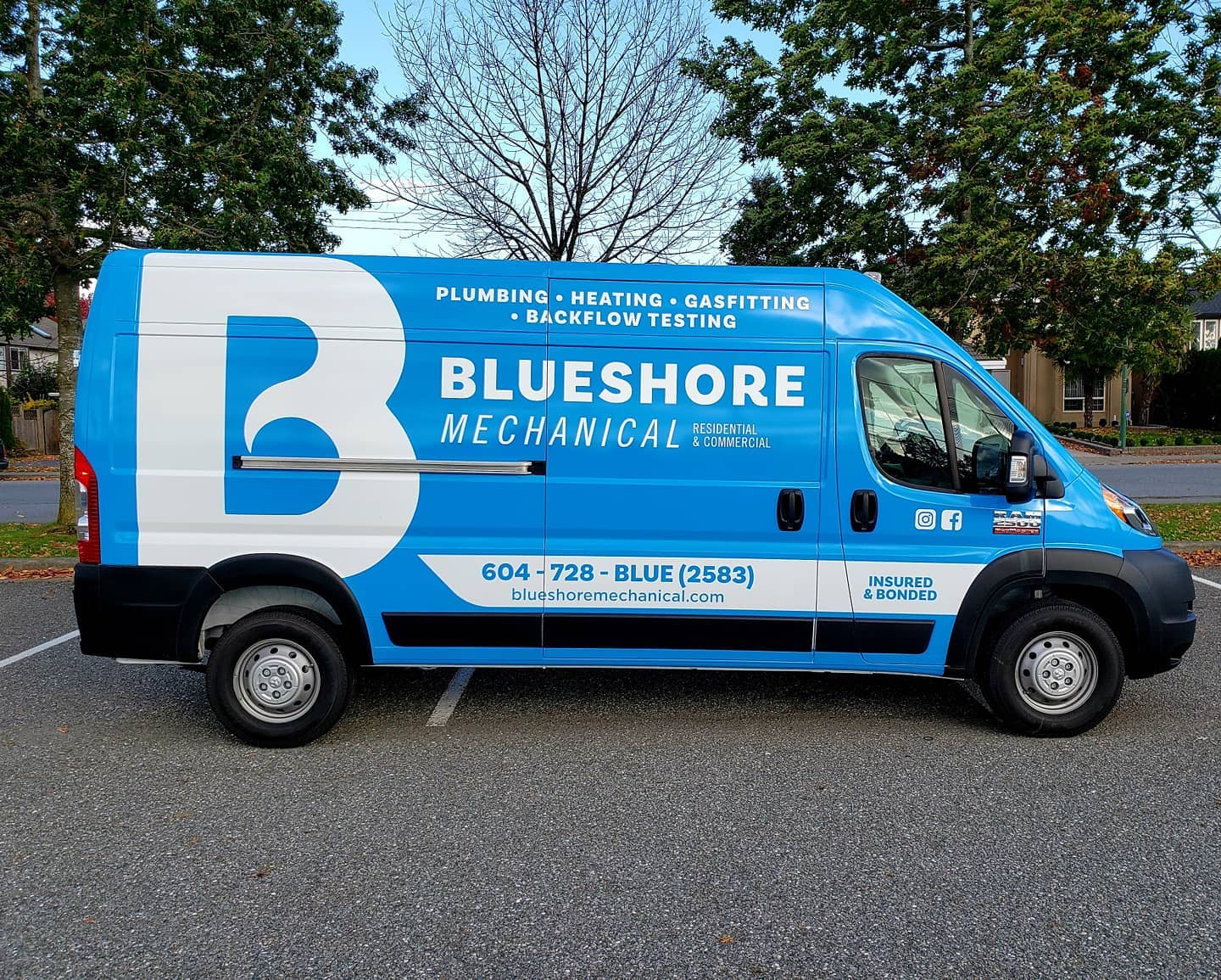 Blueshore Mechanical Plumbing experts company van.